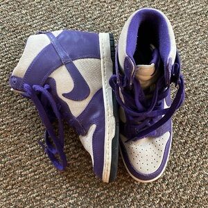 Nike Dunk Sky High Hi Purple Hidden Wedge Heel Shoes Womens 6